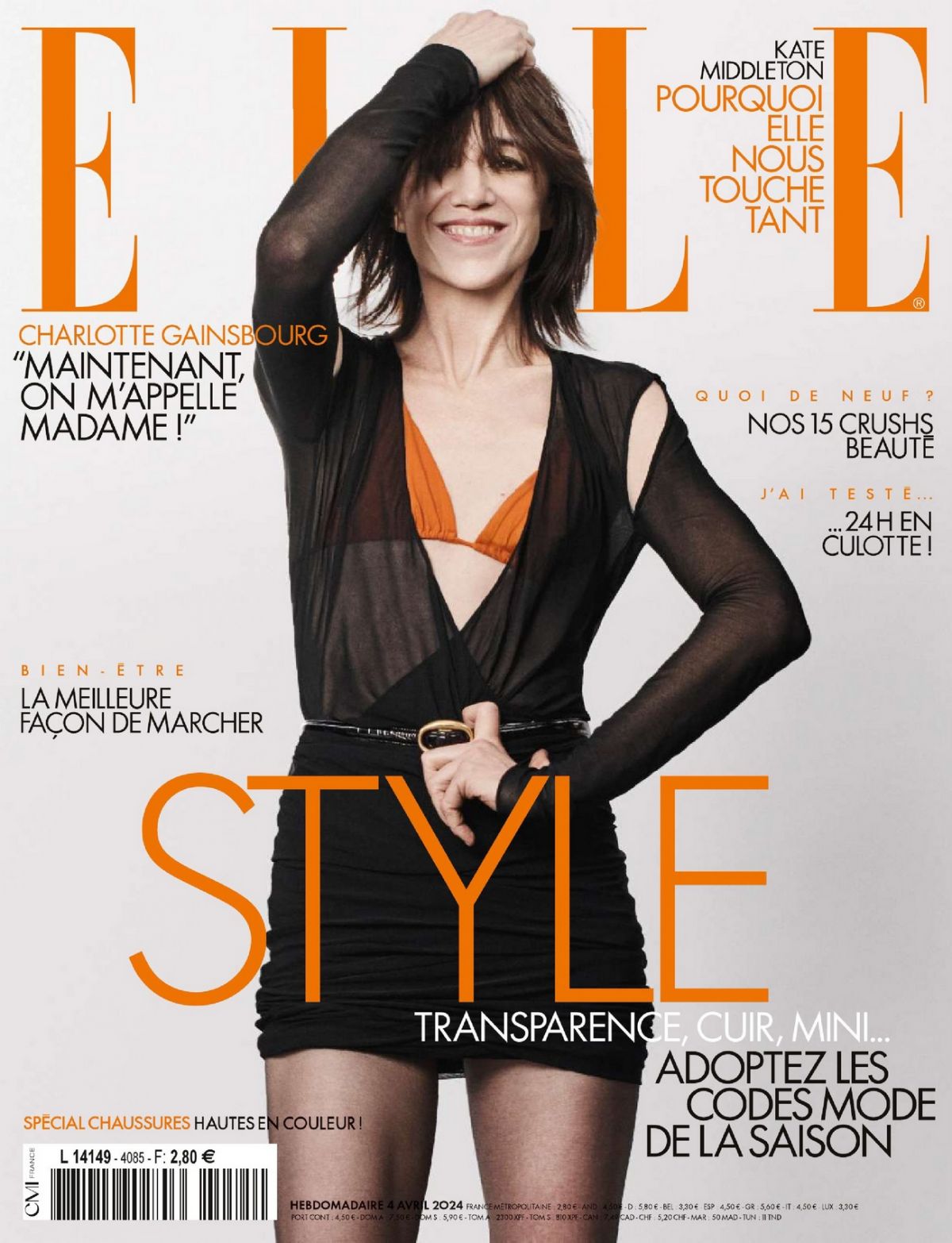 Charlotte Gainsbourg in Elle France April 2024 Issue