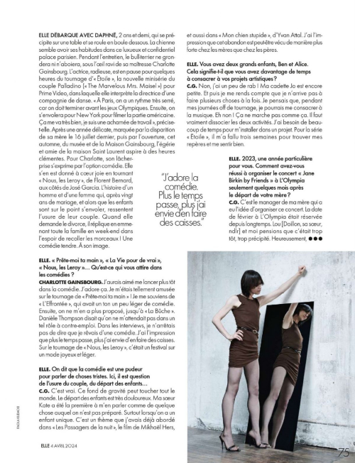 Charlotte Gainsbourg in Elle France April 2024 Issue 3