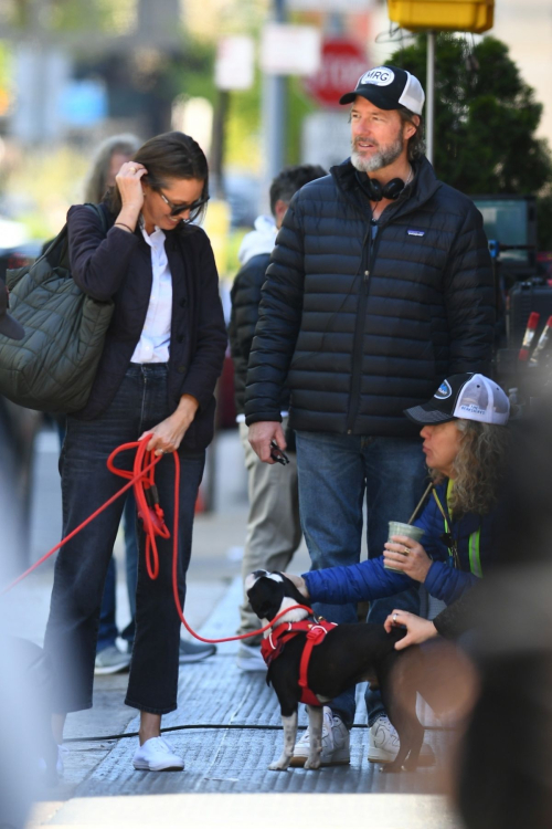 Christy Turlington Visits Ed Burns on Miller by Marriage Set in New York 2