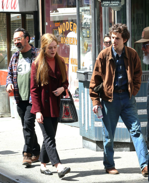 Elle Fanning and Timothee Chalamet Filming A Complete Unknown in Passaic 1