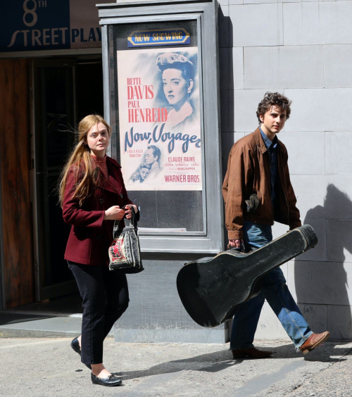 Elle Fanning and Timothee Chalamet Filming A Complete Unknown in Passaic 2