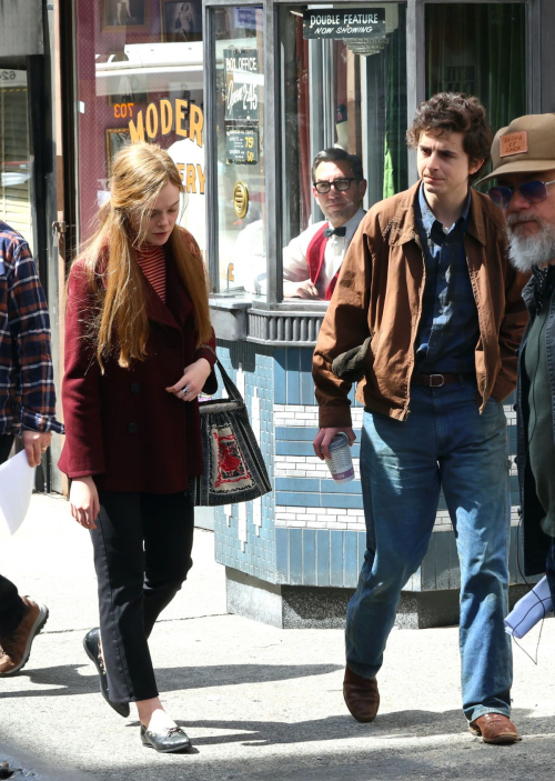 Elle Fanning and Timothee Chalamet Filming A Complete Unknown in Passaic 5