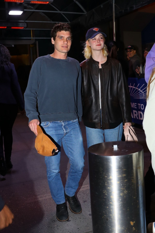 Elle Fanning at New York Knicks Game 1