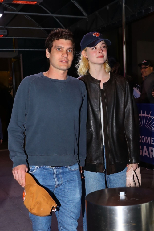 Elle Fanning at New York Knicks Game 2