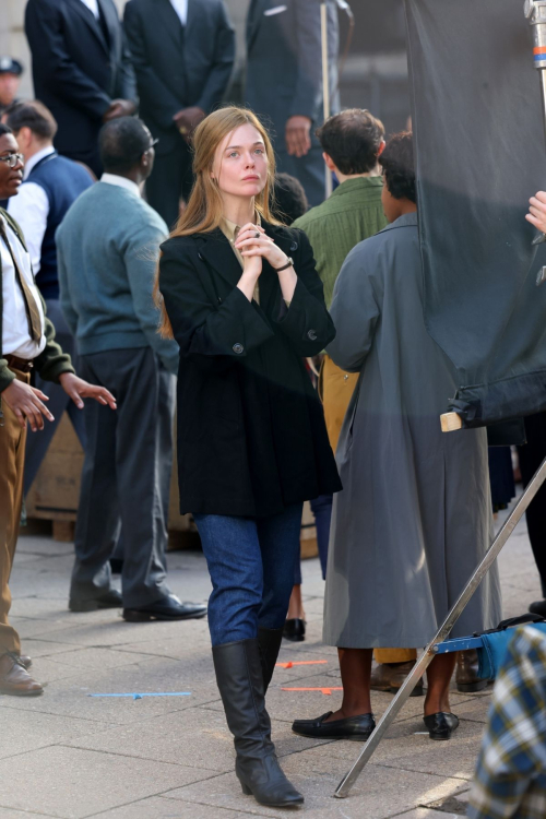 Elle Fanning on Set of 