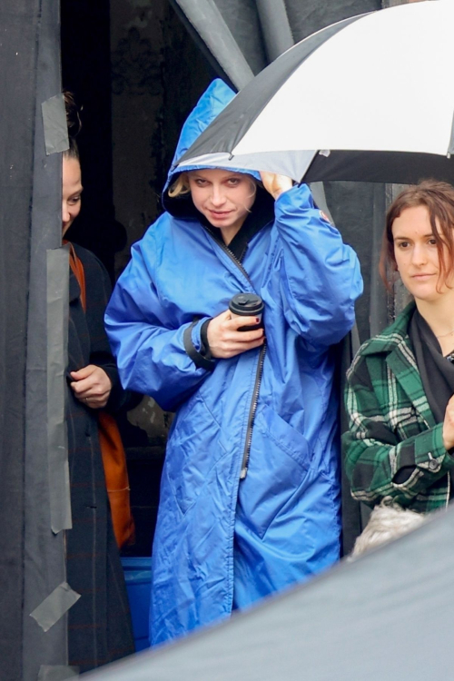 Jessie Buckley on the Set of The Bride Movie in New York 1