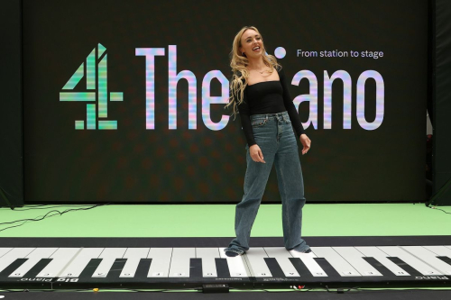 Jorgie Porter at Piano Launch Event in Manchester