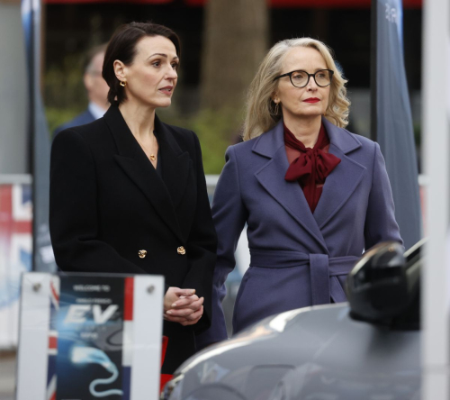 Julie Delpy and Suranne Jones on Set of Netflix Drama The Choice in London 5