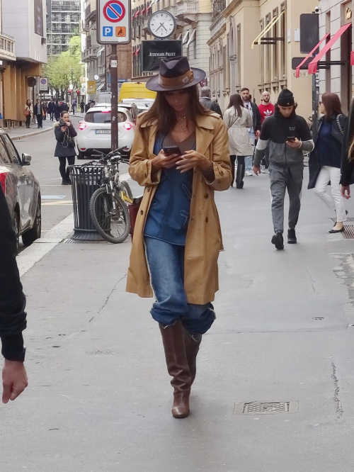 Madalina Ghenea Out Shopping at Damiani in Milan 5