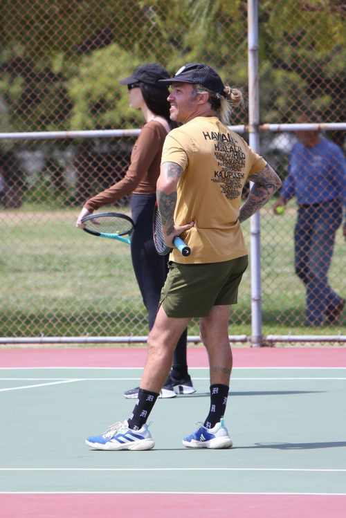 Meagan Camper and Pete Wentz Playing Tennis in LA 2