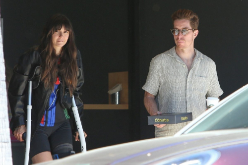 Nina Dobrev with Crutches at Fonuts Vegan Donut Shop in Los Angeles 1