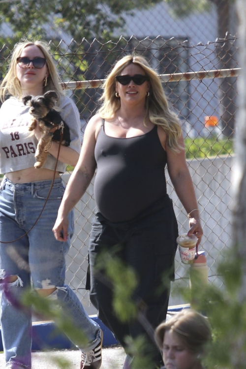 Pregnant Hilary Duff Hiking with Friends in Los Angeles 1