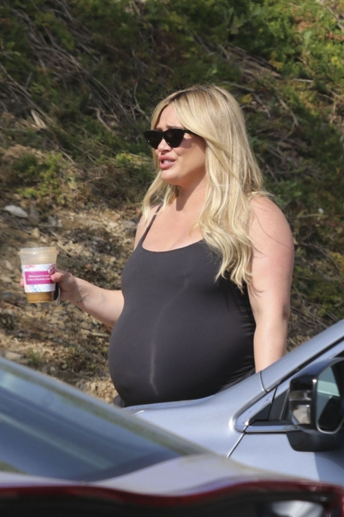 Pregnant Hilary Duff Hiking with Friends in Los Angeles 2