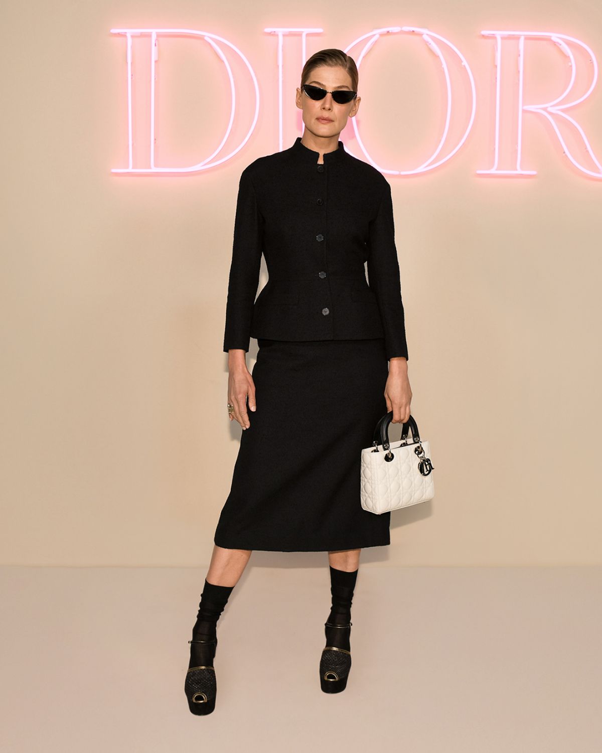 Rosamund Pike Spotted at Dior Fall Fashion Show in New York