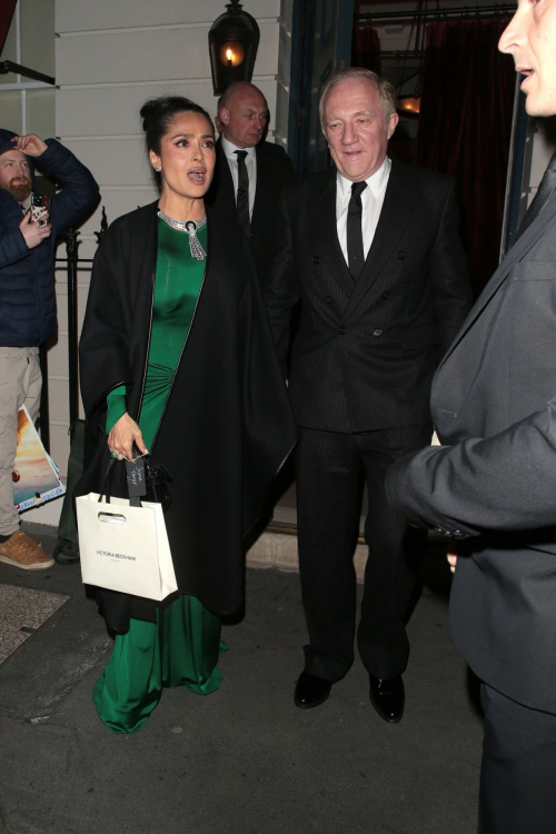 Salma Hayek Exits Victoria Beckham