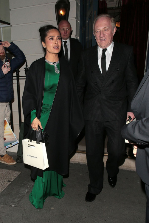 Salma Hayek Exits Victoria Beckham