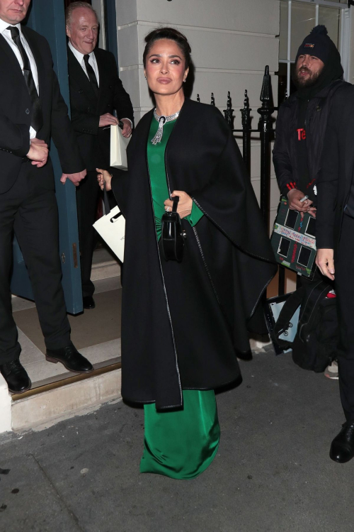 Salma Hayek Exits Victoria Beckham