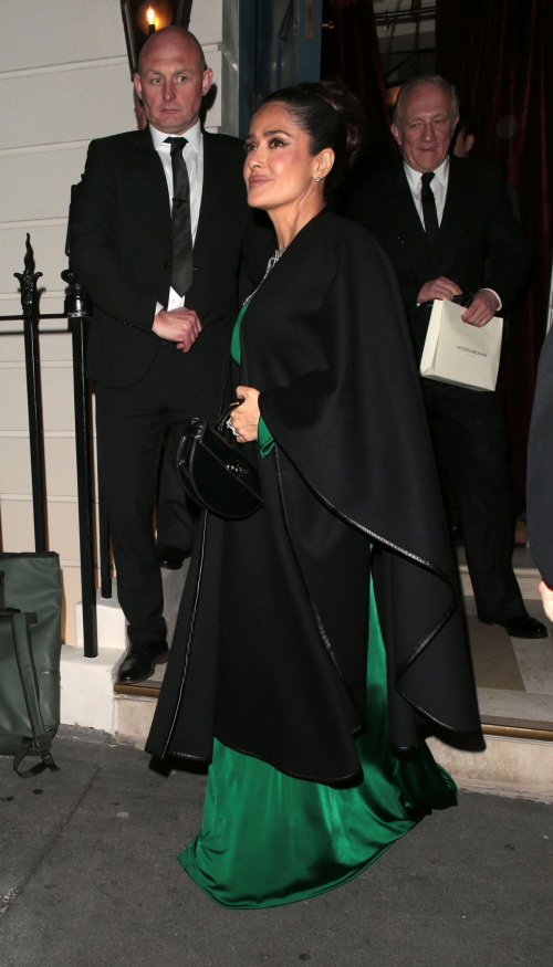 Salma Hayek Exits Victoria Beckham