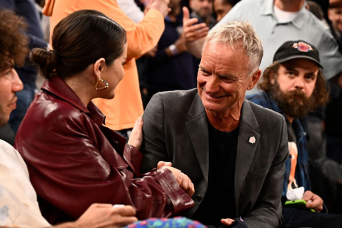 Selena Gomez Attends New York Knicks Game 1