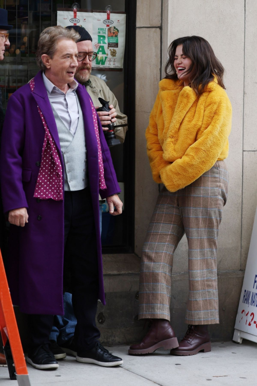 Selena Gomez Martin Short and Steve Martin Filming Only Murders in the Building in New York 9