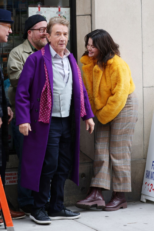 Selena Gomez Martin Short and Steve Martin Filming Only Murders in the Building in New York 7