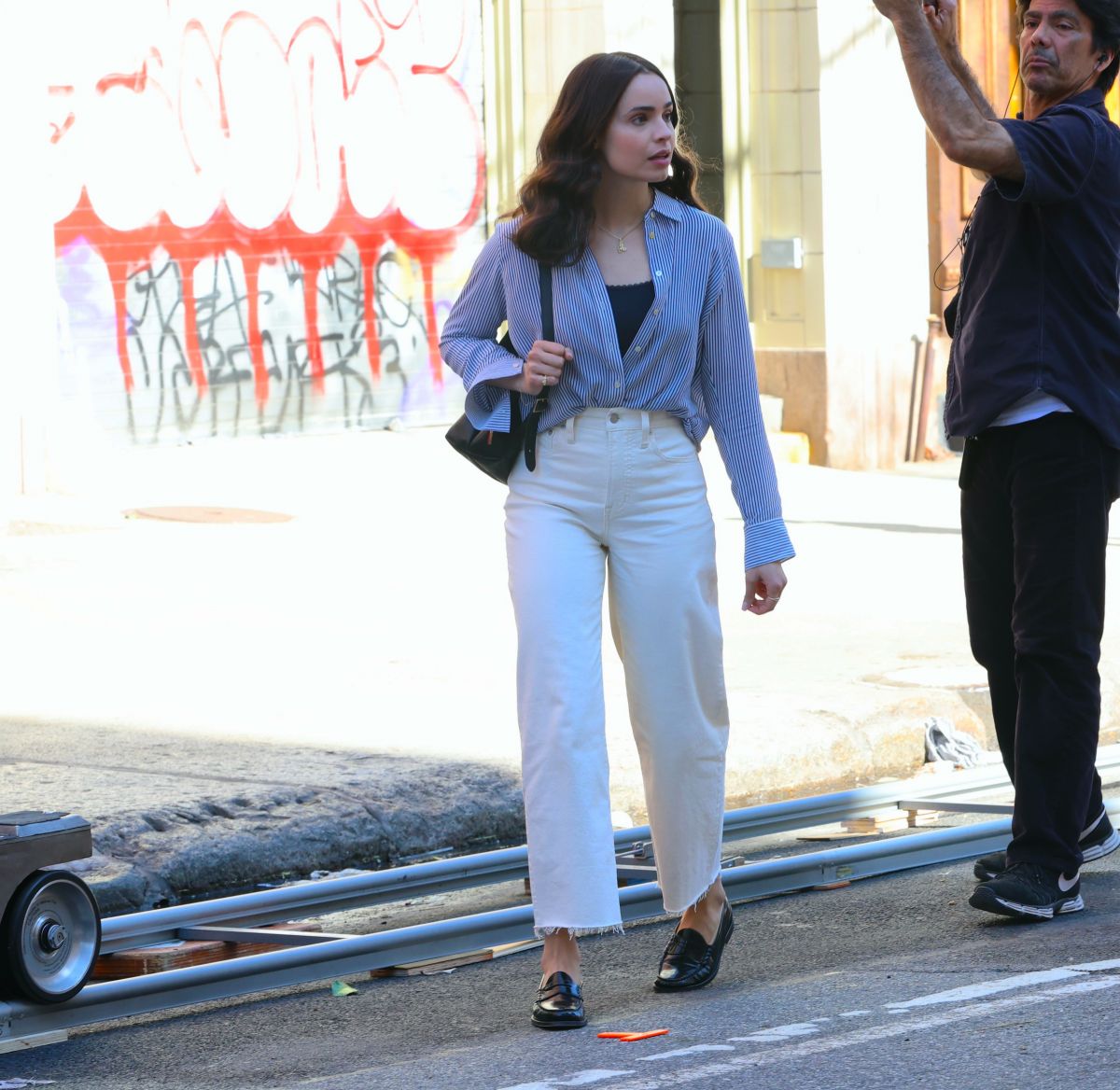 Sofia Carson On Set of The Life List in New York