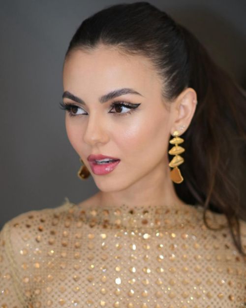 Victoria Justice in Golden Net Top and Black Tights During Photoshoot 2