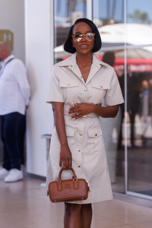 Aja Naomi King Leaves Hotel Martinez at Cannes Film Festival