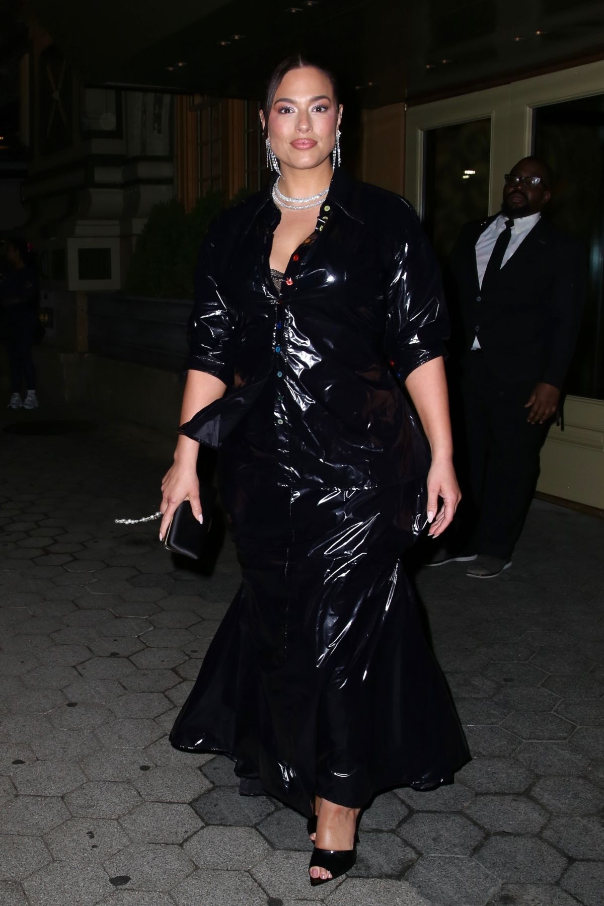 Ashley Graham Leaves King’s Trust Event at Casa Cipriani