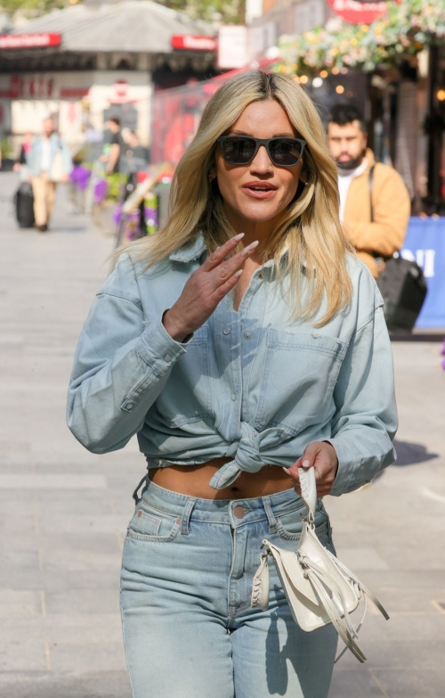 Ashley Roberts in Double Denim Leaves Heart Radio in London 5