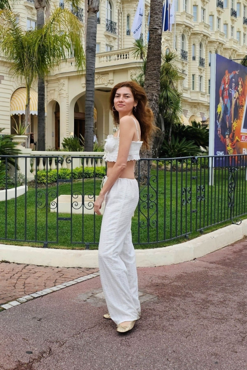 Blanca Blanco Poses in Front of Carlton Hotel in Cannes 1