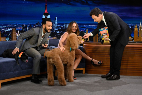 Chrissy Teigen and John Legend at The Tonight Show Starring Jimmy Fallon 1