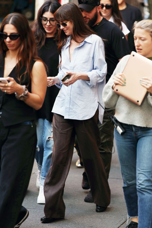 Dakota Johnson on the Set of Materialists in New York 1