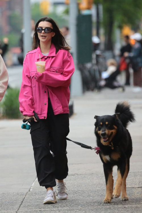 Emily Ratajkowski Out with Dog Colombo Friend New York