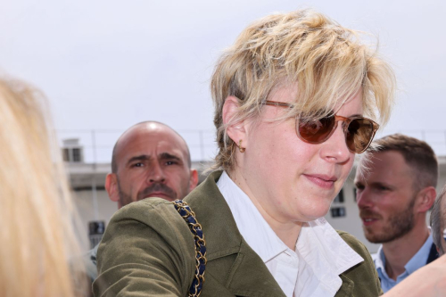 Greta Gerwig Arrives at Nice Airport 77th Cannes Film Festival 2