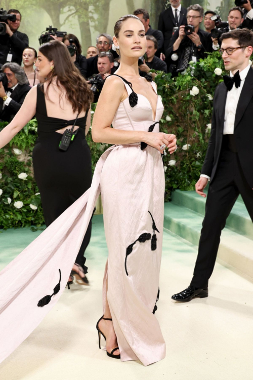 Lily James at Met Gala Celebrating Sleeping Beauties in New York