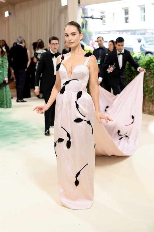 Lily James at Met Gala Celebrating Sleeping Beauties in New York 2