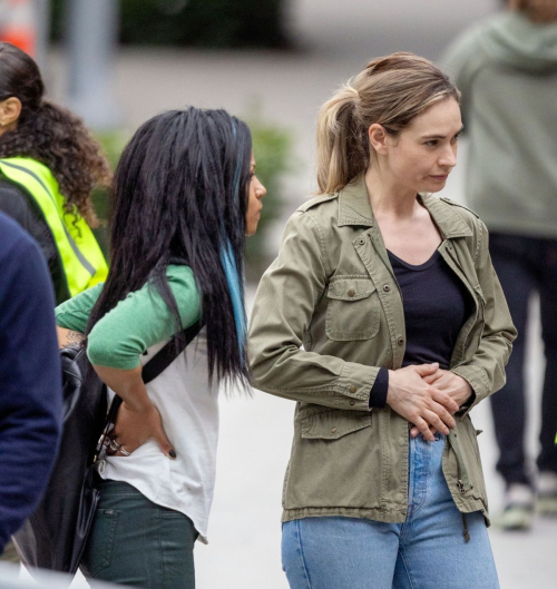 Lily James on the Set of Swiped in Los Angeles 1