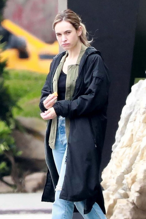 Lily James on the Set of Swiped in Los Angeles 5