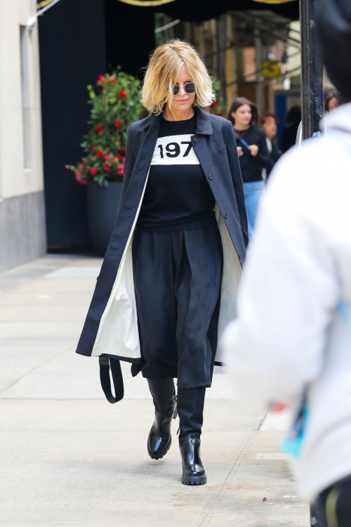 Meg Ryan Leaves Carlyle Hotel After Met Gala Fitting in New York