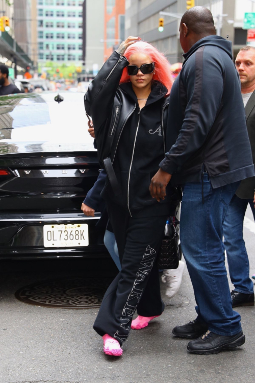 Rihanna Debuts New Pink Hair in New York 6