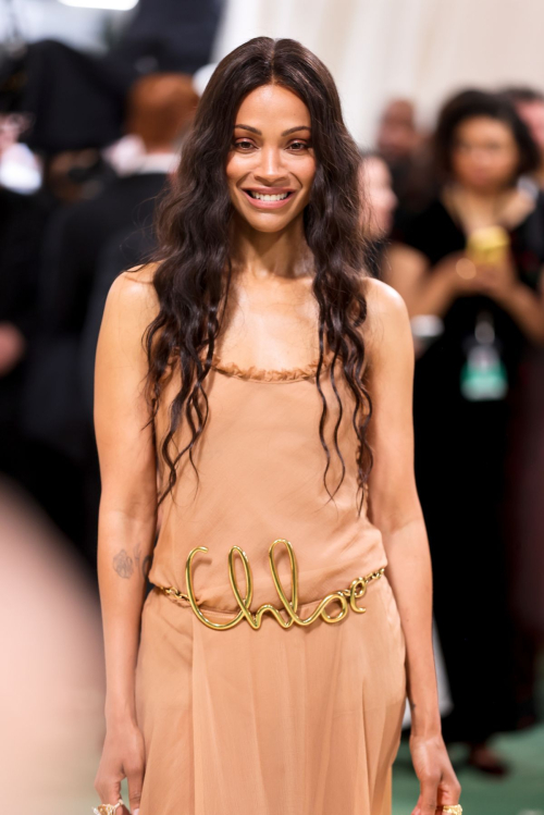 Zoe Saldana at Met Gala Sleeping Beauties Celebration in New York