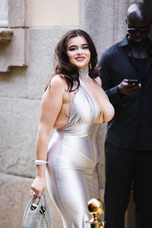 Barbie Ferreira Arrives for Swarovski Masters of Light Exhibition Palazzo Citterio 2