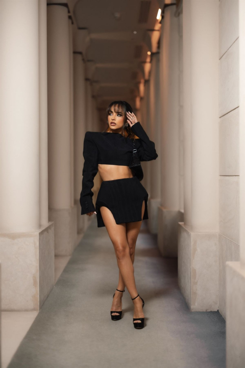 Becky G at Her Hotel in Paris 1