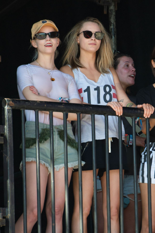 Cara Delevingne and Anya Taylor-Joy at Glastonbury Festival 1