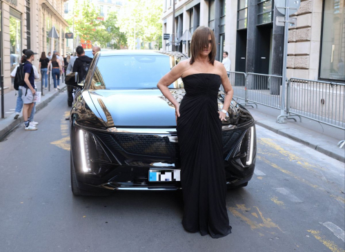 Carine Roitfeld Posing Before Vogue World Fashion Show in Paris 2