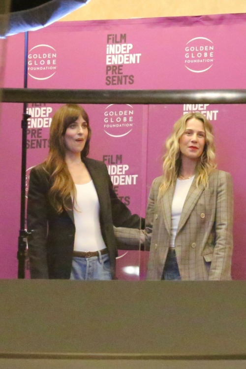 Dakota Johnson and Christy Hall Arrive at Daddio Screening at AMC Century City Theater in Los Angeles