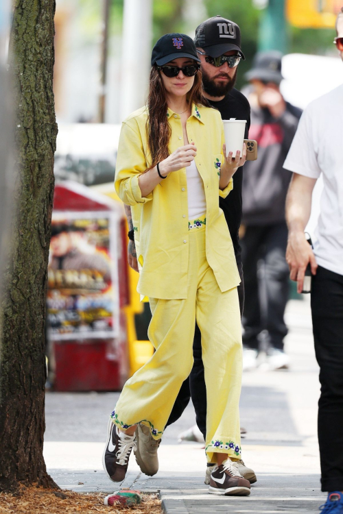 Dakota Johnson Films "Materialists" in Brooklyn 6