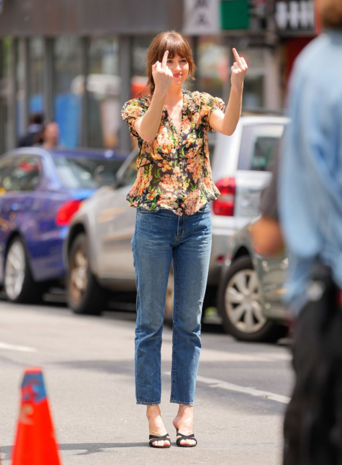 Dakota Johnson on the Set of The Materialists in New York