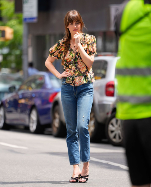 Dakota Johnson on the Set of The Materialists in New York 1